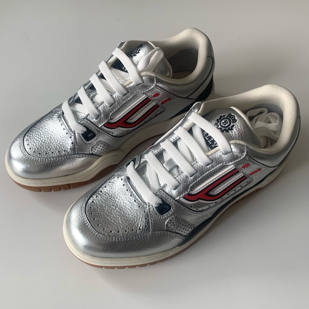 BALLY Metallic Effect Silver Sneakers Men